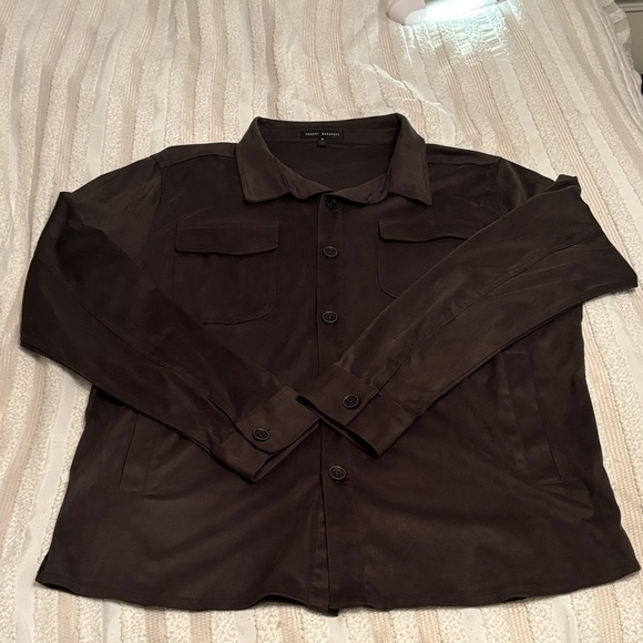 Robert Barakett Dark Brown Shirt Jacket - Picture 1 of 4
